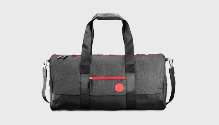 grey traveling bag